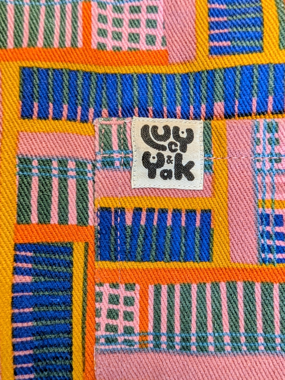 Lucy & Yak Original Dungarees in Digital Glitch Pink & Blue Size Small (8) - Picture 5 of 7